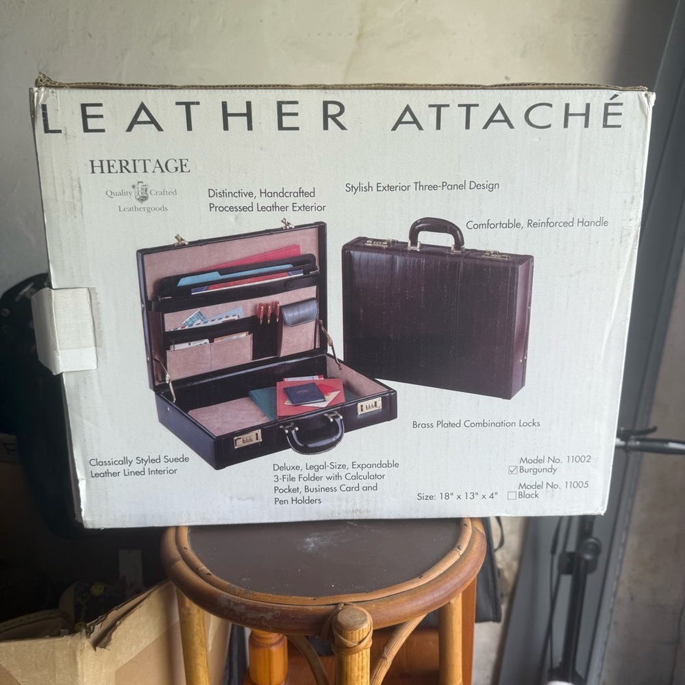 NIB Heritage burgundy leather attached case